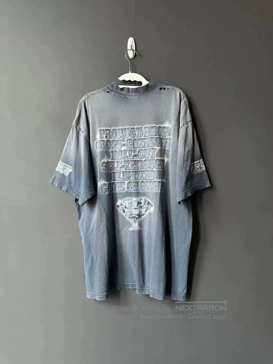 Balenciaga balenciaga washed destroy diamond short sleeve. Size US S / EU 44-46 / 1 - 2 Thumbnail