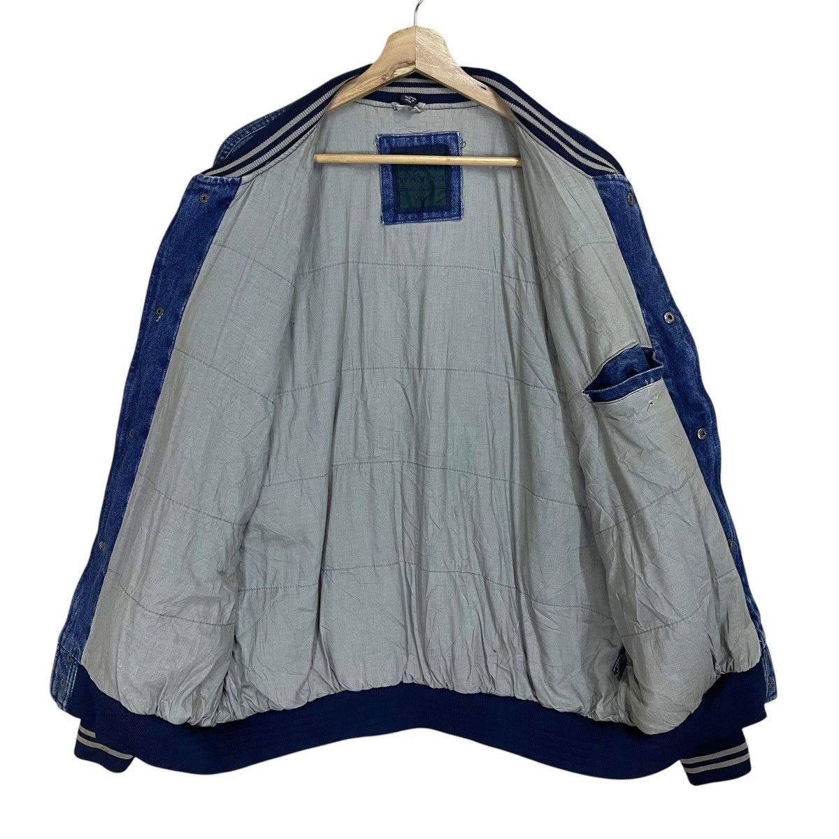 Vintage Vintage 90s North Bay Ltd Denim Varsity Jacket Size US XL / EU 56 / 4 - 9 Thumbnail