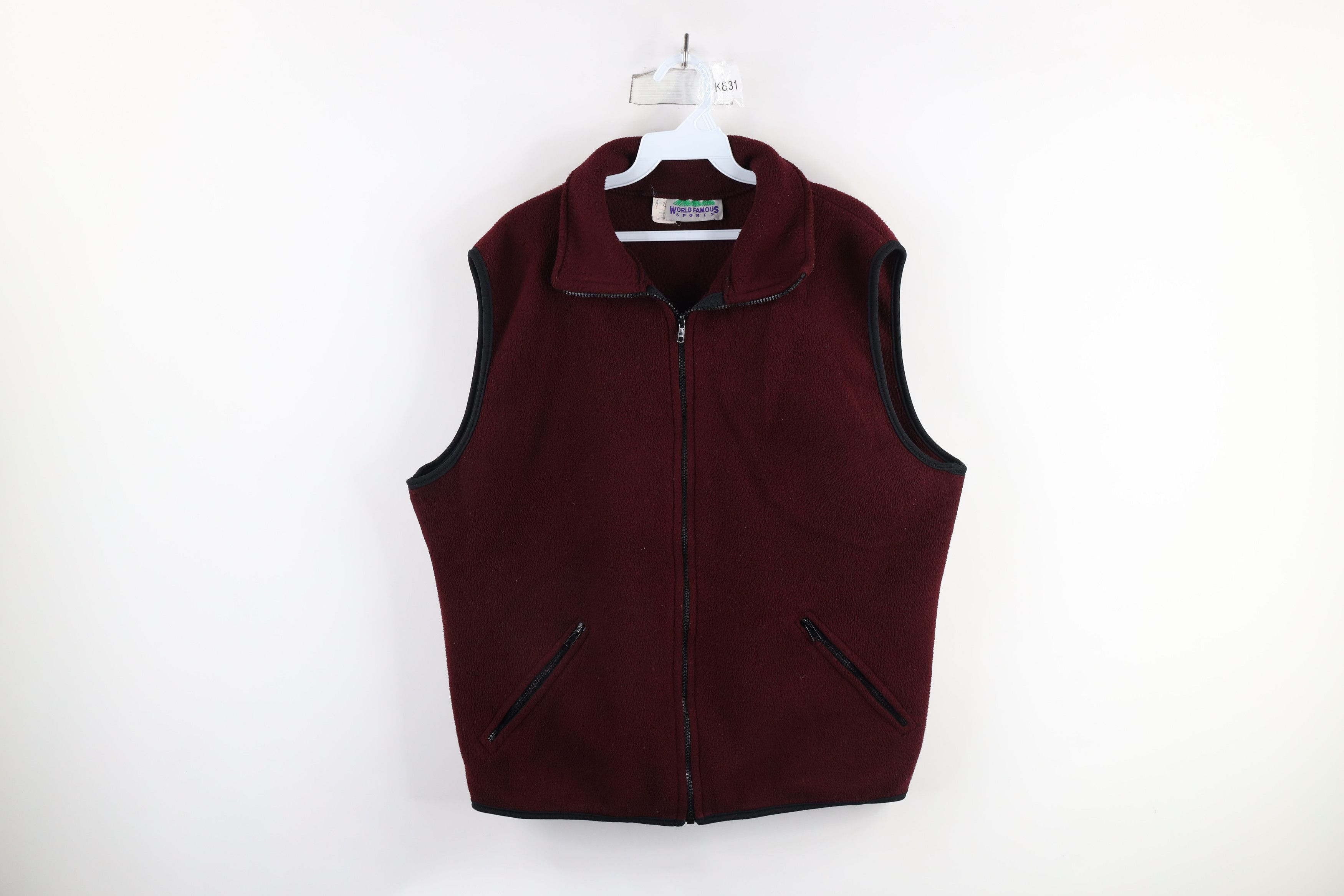 Vintage Vintage 90s Streetwear Blank Full Zip Fleece Vest Jacket USA Size US L / EU 52-54 / 3 - 1 Thumbnail