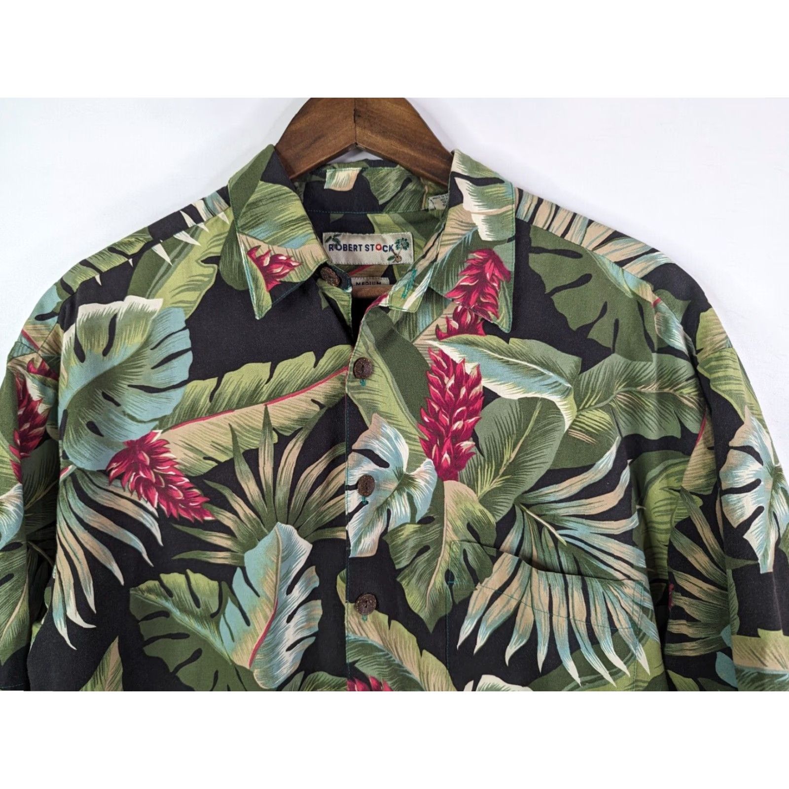 Vintage Robert Stock Hawaiian Floral Button Up Shirt Men M Short Sleeve Pocket Size US M / EU 48-50 / 2 - 2 Thumbnail