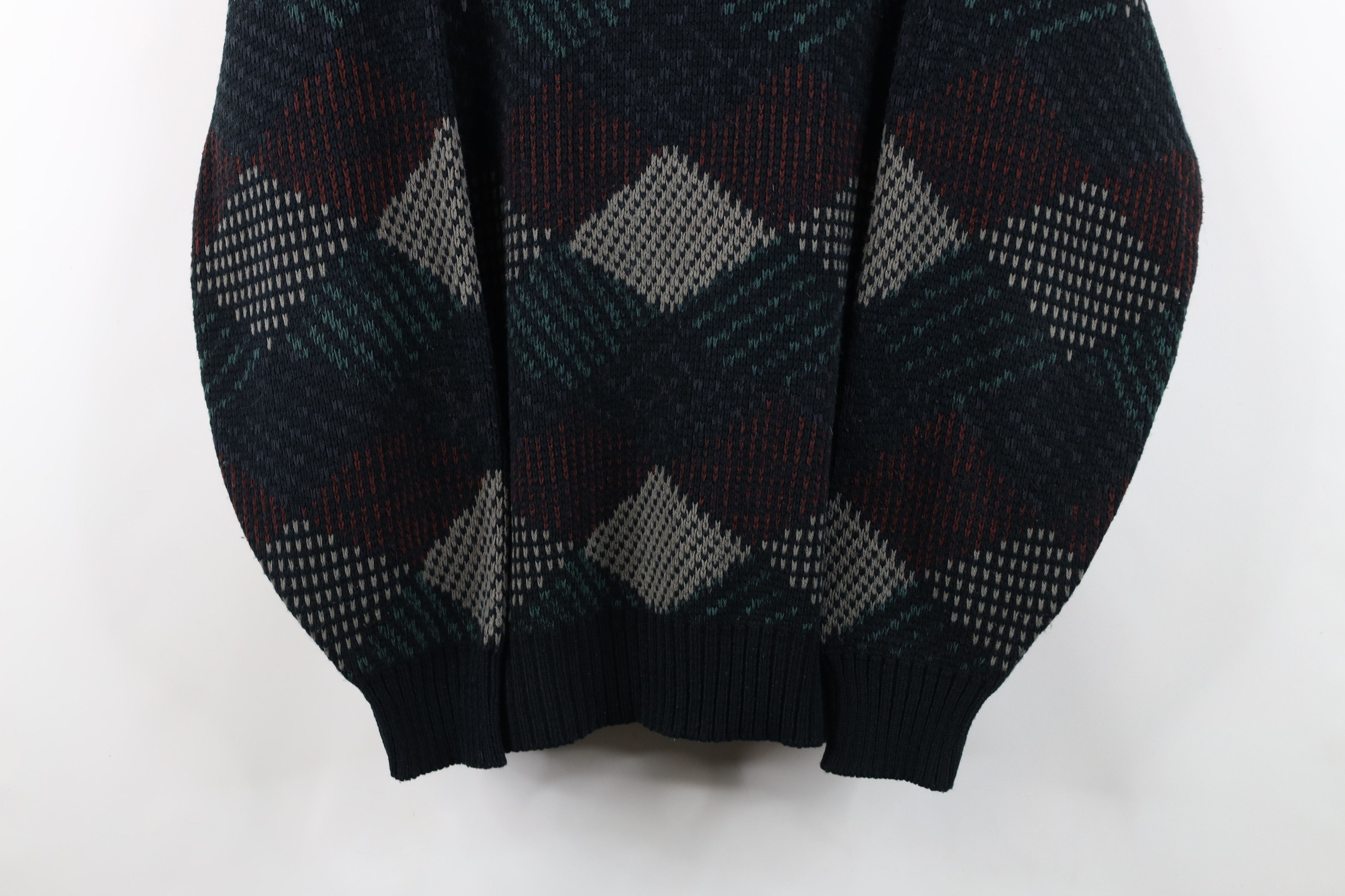 Vintage Vintage 90s Streetwear Diamond Ribbed Knit Crewneck Sweater Size US XXL / EU 58 / 5 - 3 Thumbnail