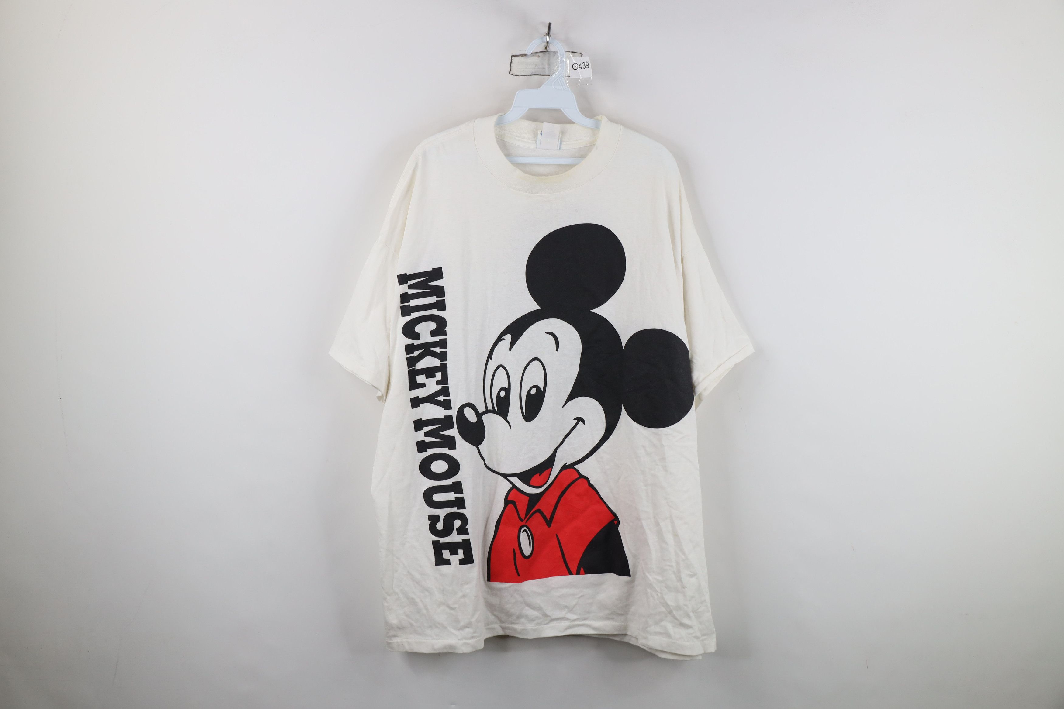 Disney Vintage 90s Disney Big Logo Mickey Mouse T-Shirt White USA Size US XXL / EU 58 / 5 - 1 Thumbnail