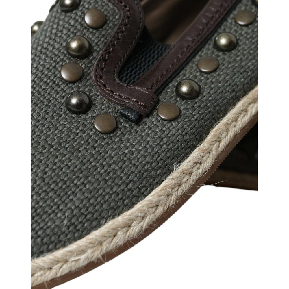 Dolce & Gabbana Dolce & Gabbana Studded Canvas Loafer Slipper Shoes Size US 7 / EU 40 - 8 Thumbnail