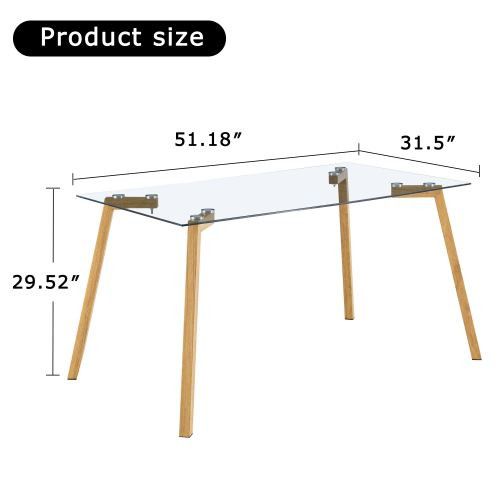 Designer × Homemade Glass Dining Table Modern Minimalist Rectangular for 4-6 wi Size US L / EU 52-54 / 3 - 8 Thumbnail