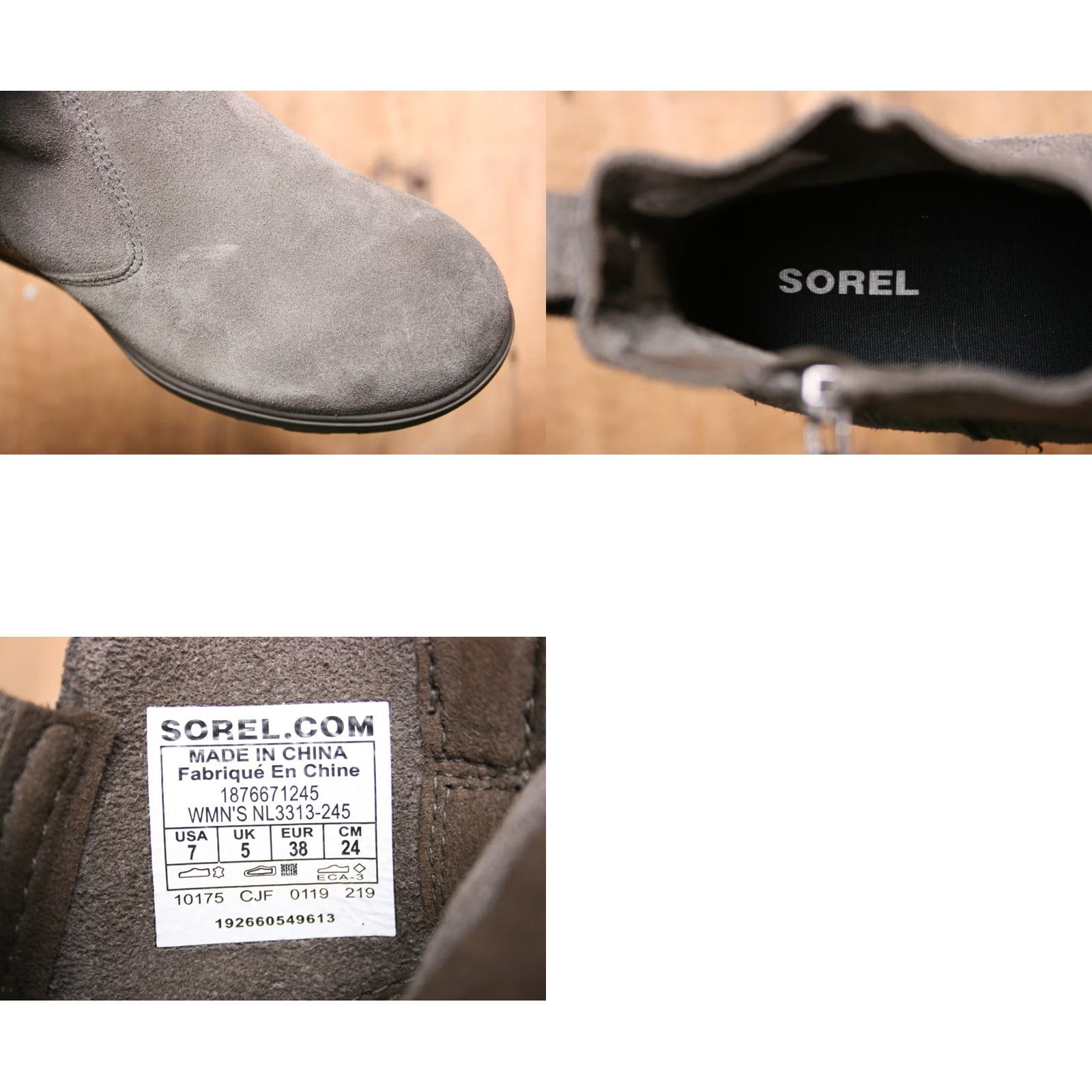 SOREL SOREL Stone Brown Suede Hidden Wedge Heel Ankle Booties Sz. 7 Women Suede Bootie Brown Stone Size US 7 / IT 37 - 8 Thumbnail
