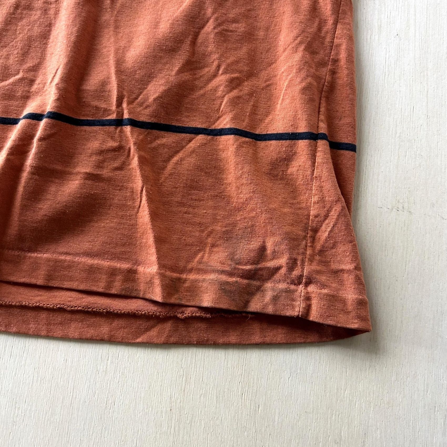 Vintage Vintage Le Tigre Shirt Mens Large Orange Striped Long Sleeve Tee T-Shirt Size US L / EU 52-54 / 3 - 3 Thumbnail