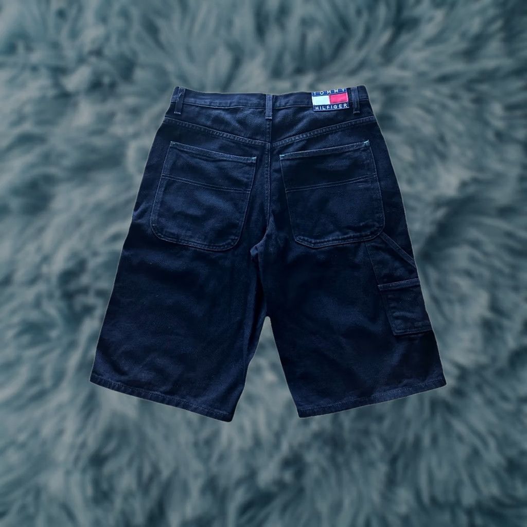 Tommy Hilfiger VINTAGE Tommy Hilfiger Shorts Mens 32 Black Denim Baggy Jorts Skater Y2K Bermuda 90s Grunge Hip Hop Mens Size US 32 / EU 48 - 1 Thumbnail