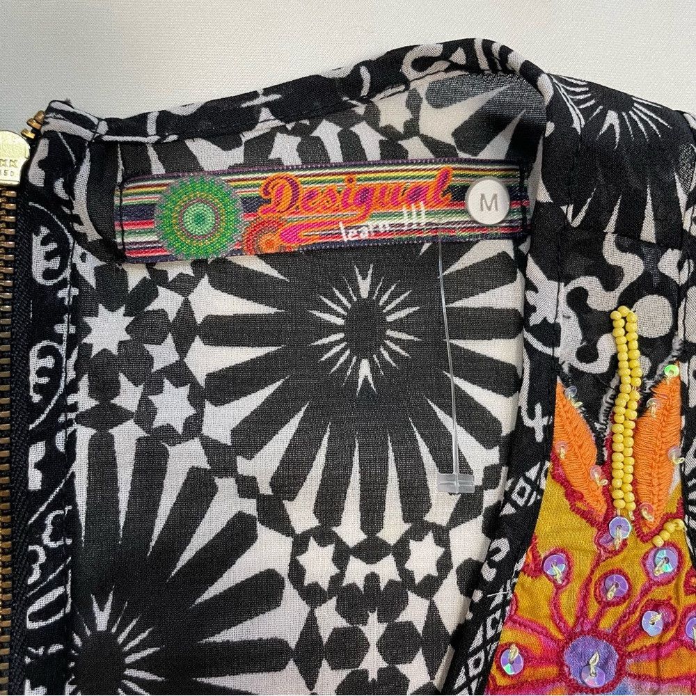 Desigual New Desigual Sleeveless Black White Embroidered Top Size M Size M / US 6-8 / IT 42-44 - 7 Thumbnail