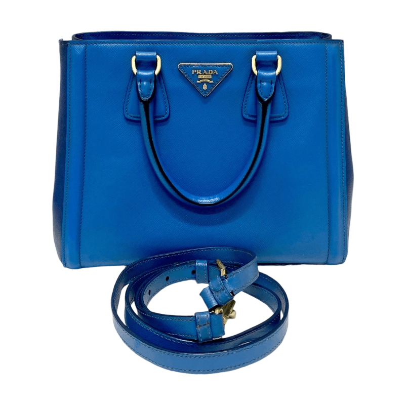 Prada Prada Saffiano Leather Handle Bag Blue ONE SIZE Size ONE SIZE - 1 Thumbnail