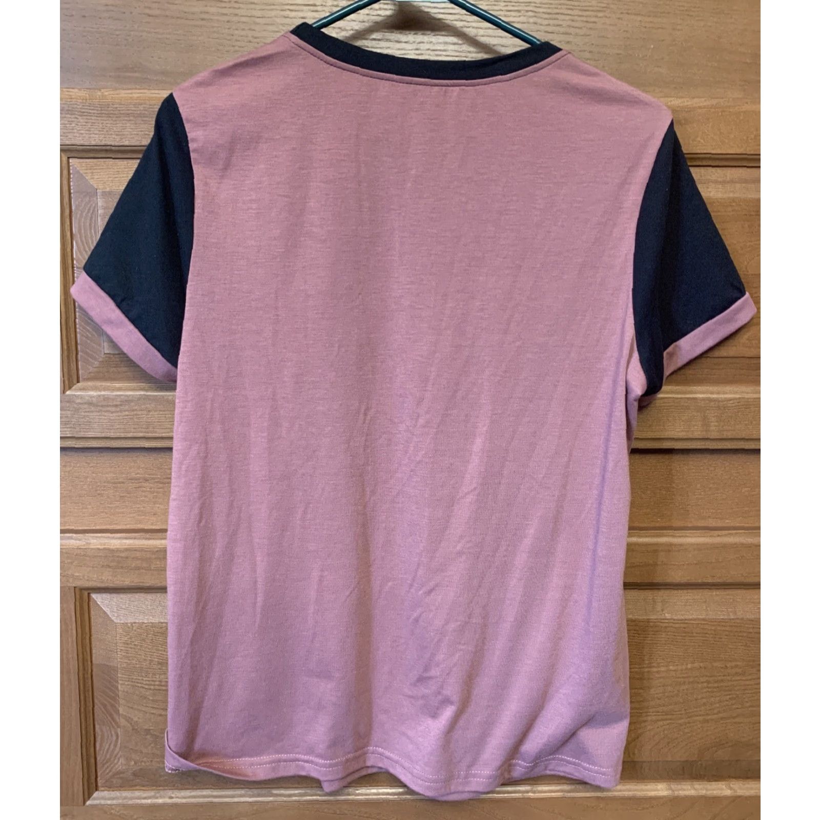 Shein SheIn Lace Top T-Shirt Pink L Women Short Sleeve Round Neck Pullover Casual Travel Basic Regular Stretch 25" Length 20" Pit to Pit Size L / US 10 / IT 46 - 6 Thumbnail