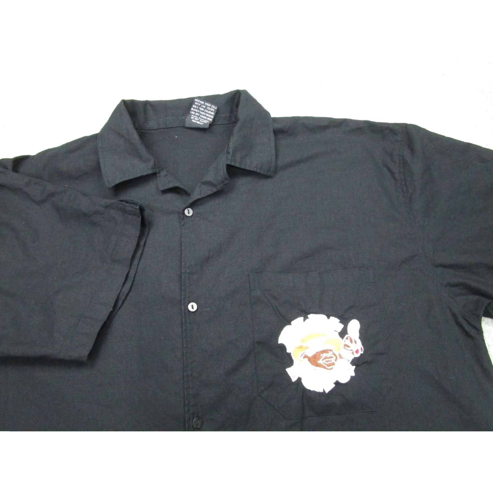 Vintage VINTAGE Diss Shirt Men XL Black Short Sleeve Button-Up Casual Hip Hop Linen 2000s Size US XL / EU 56 / 4 - 4 Thumbnail