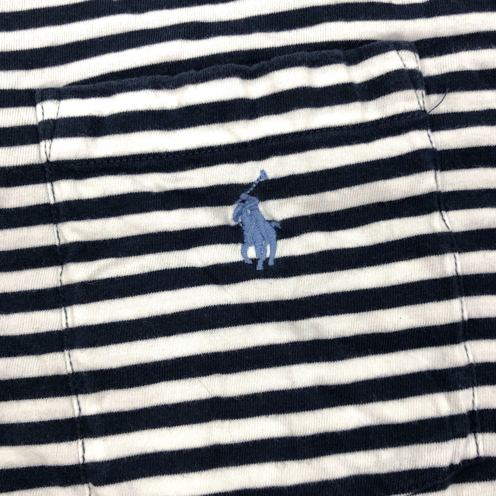 Polo Ralph Lauren Polo Ralph Lauren Polo Shirt Striped Short Sleeve Navy Blue XL Men’s Classic Fit Embroidered Logo Pocket Button Chest 48 Knit Cotton Size US XL / EU 56 / 4 - 3 Thumbnail