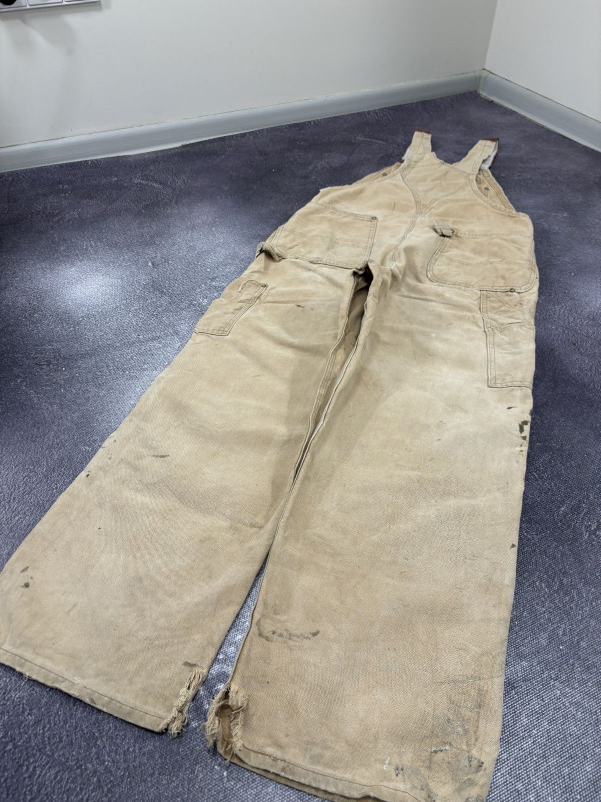Carhartt Vintage 90s Carhartt Double Knee USA Faded Dungaree Overall Size US 34 / EU 50 - 16 Thumbnail