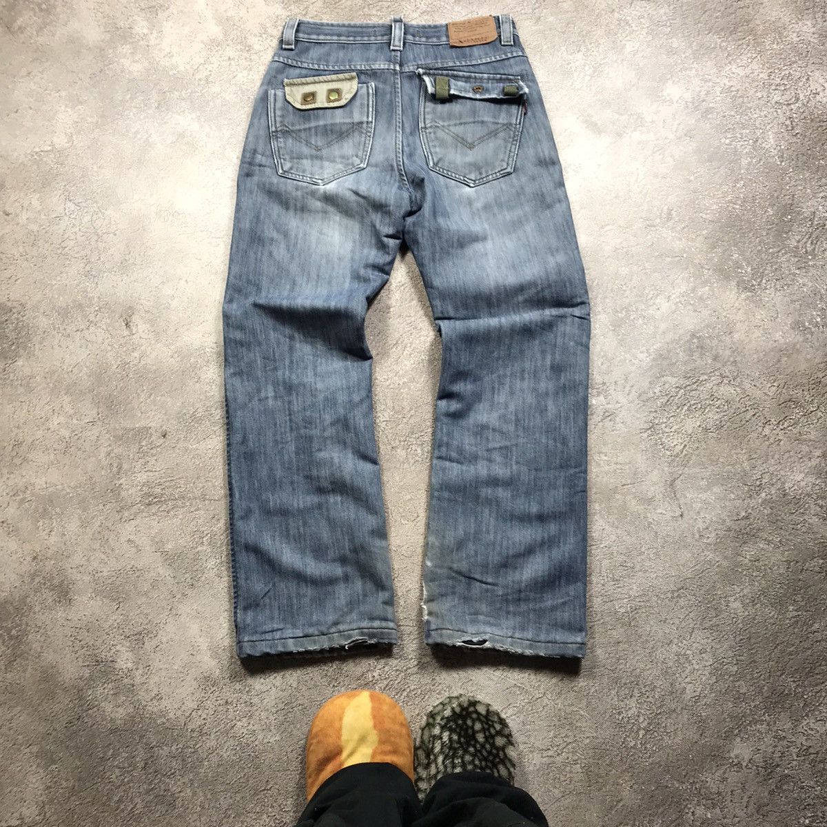Vintage Vintage 90s Distressed Baggy Flared Jeans Grunge Dark Wash 3 Size US 30 / EU 46 - 4 Thumbnail
