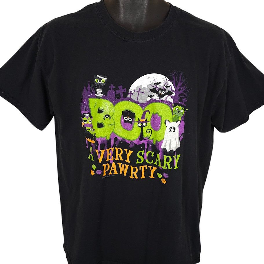 Gildan Halloween T Shirt Mens Size Large Black Boo Very Scary Size US L / EU 52-54 / 3 - 1 Thumbnail