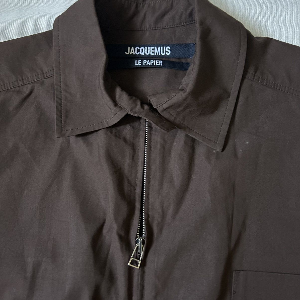 Jacquemus Jacquemus Le Papier Brown Bubble Hem Zip Jacket Size 40 Size M / US 6-8 / IT 42-44 - 4 Thumbnail