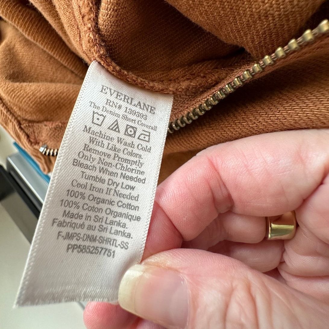 Everlane Everlane The Denim Short Coverall Cotton Brown Rust Romper 6 Size 28" / US 6 / IT 42 - 9 Thumbnail