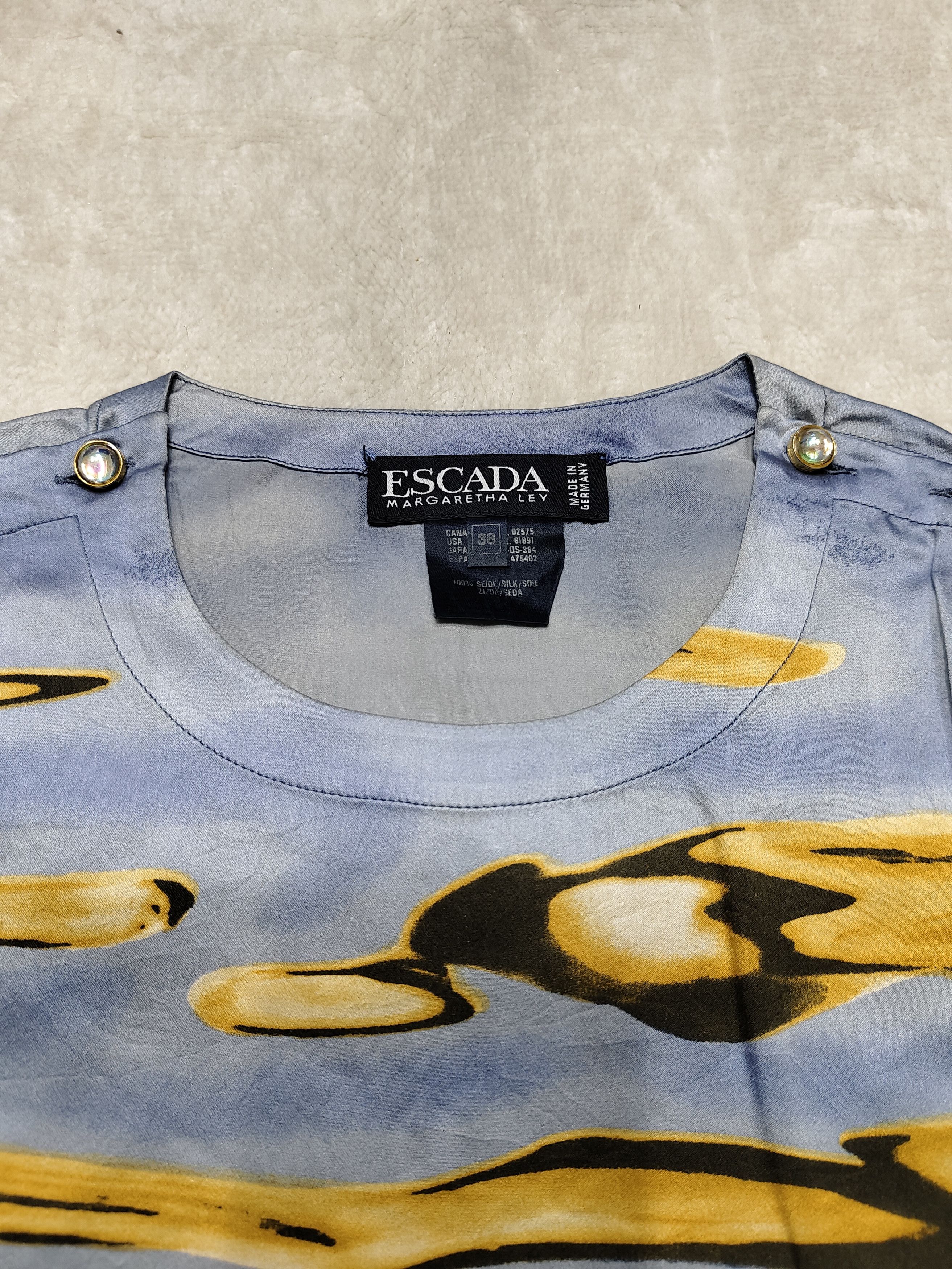 Escada RARE 💥Vtg Escada💥 Sea Gradation Colour Silk Blouses Size L / US 10 / IT 46 - 11 Thumbnail