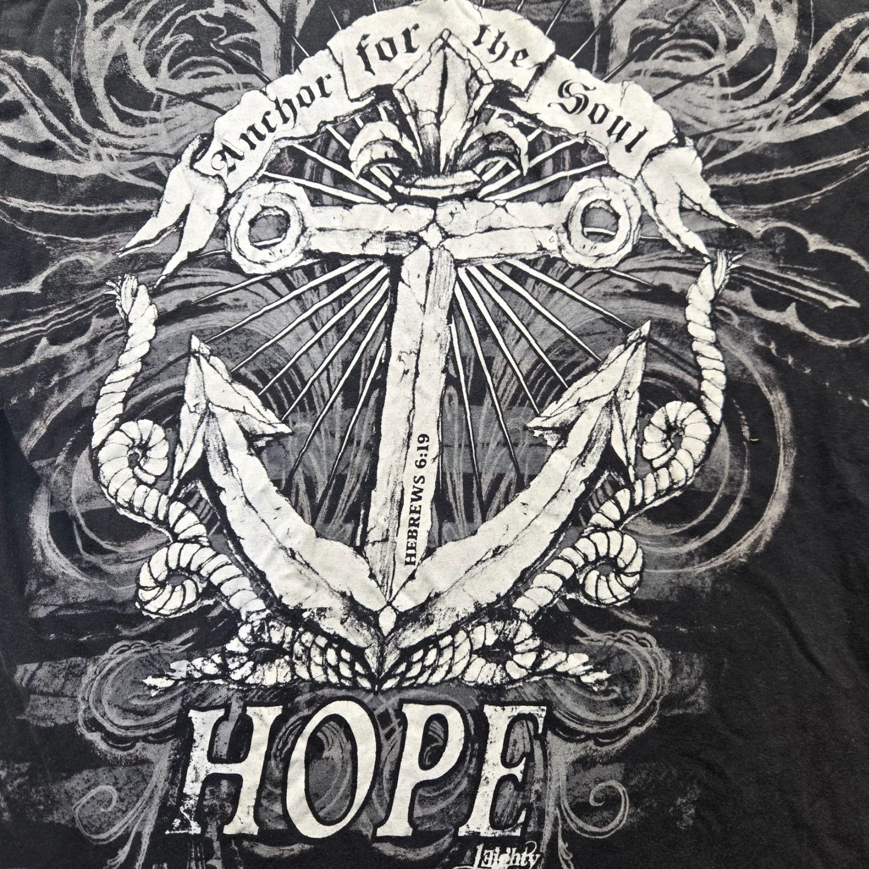Fruit Of The Loom Hope Anchor Soul Hebrews 6:19 Tee T-Shirt Short Sleeve Adult Men's Size M Medium Shirt Black Love Size US M / EU 48-50 / 2 - 2 Thumbnail