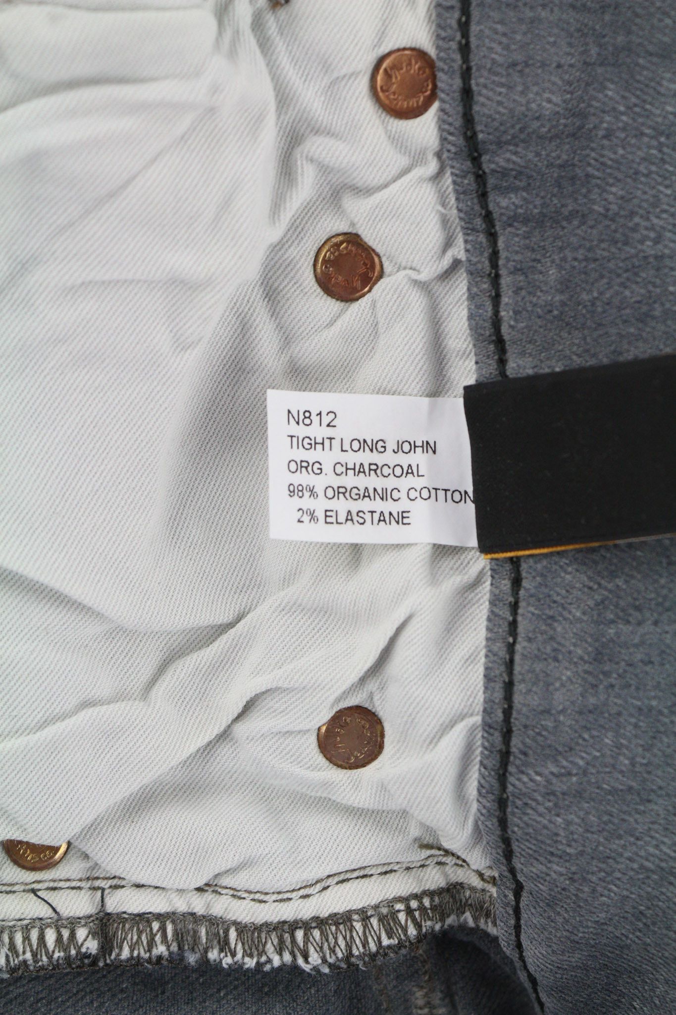 Nudie Jeans TIGHT LONG JOHN W30/L34 Organic Charcoal Denim Jeans 80703 Size US 30 / EU 46 - 7 Thumbnail