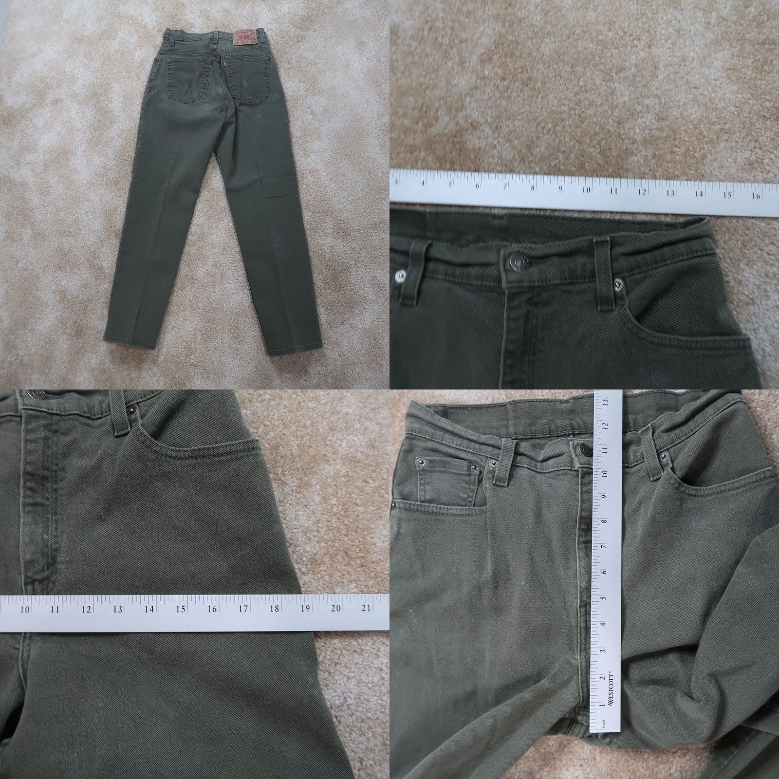 Levi's VINTAGE Levi's 550 Relaxed Tapered Jeans Women's 28 Green Denim High rise 90s American Classic Jeans Womens Size 28" / US 6 / IT 42 - 8 Thumbnail