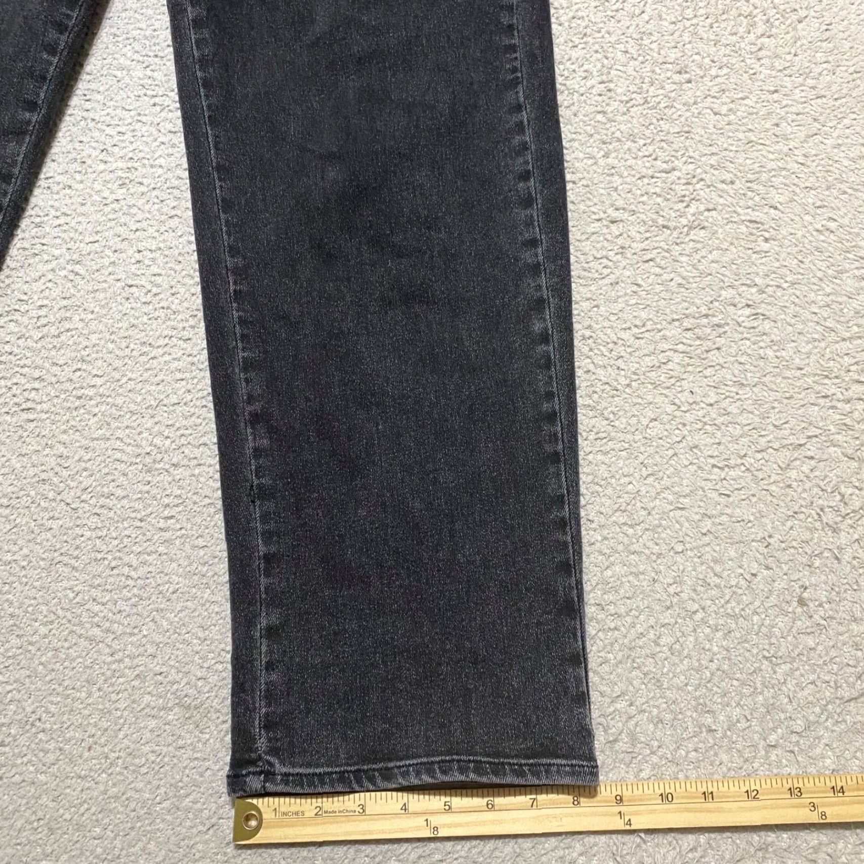 Vintage Universal Standard Jeans Womens 14 Tall Faded Black Denim Straight High Rise 5-Pocket Stretch Regular Inseam 29in Size 14 Tall Black Jeans Womens Size 36" / US 14 / IT 50 - 5 Thumbnail