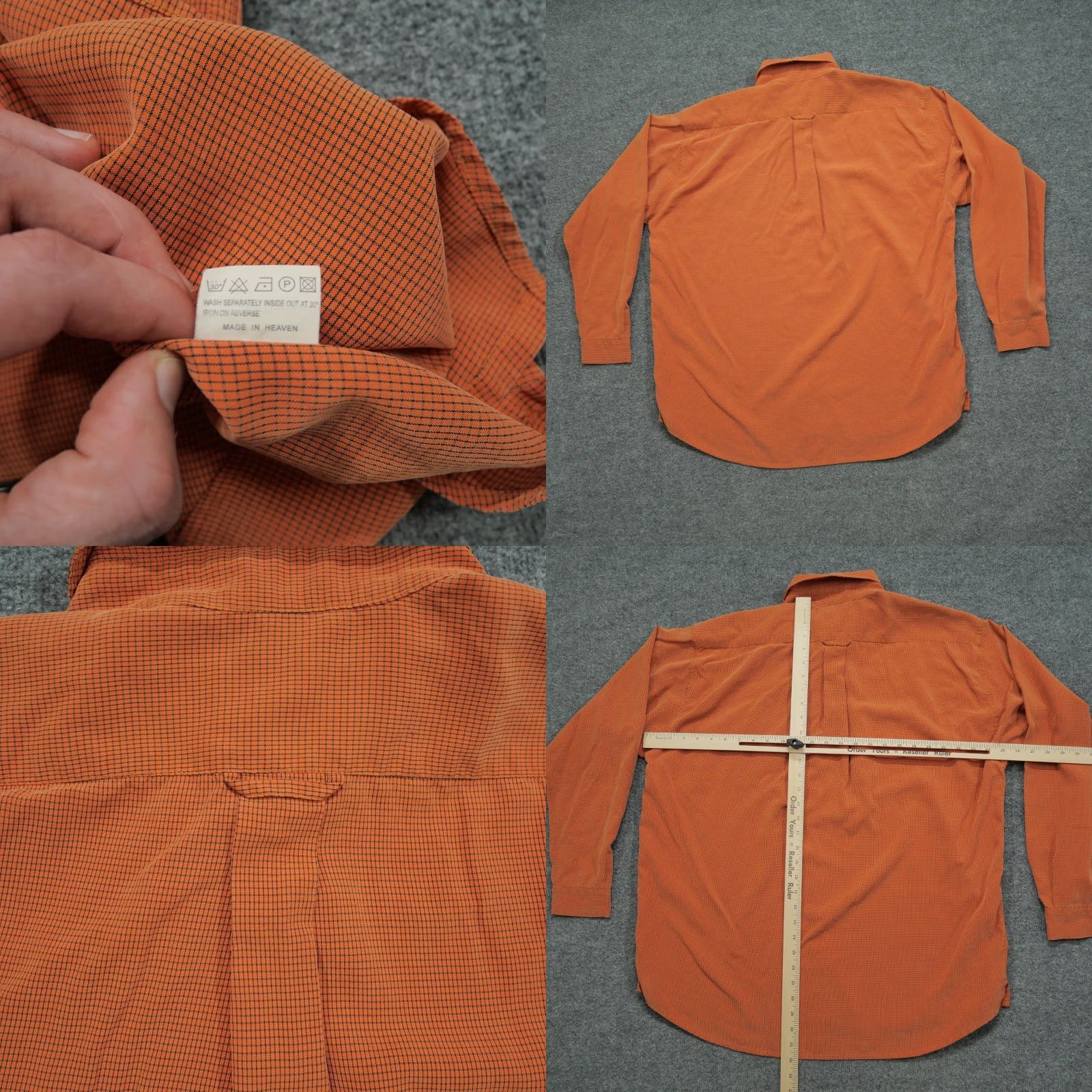 Ted Baker Ted Baker Shirt Mens 4 Four Orange Black Grid Button Up Long Sleeve Size US L / EU 52-54 / 3 - 8 Thumbnail