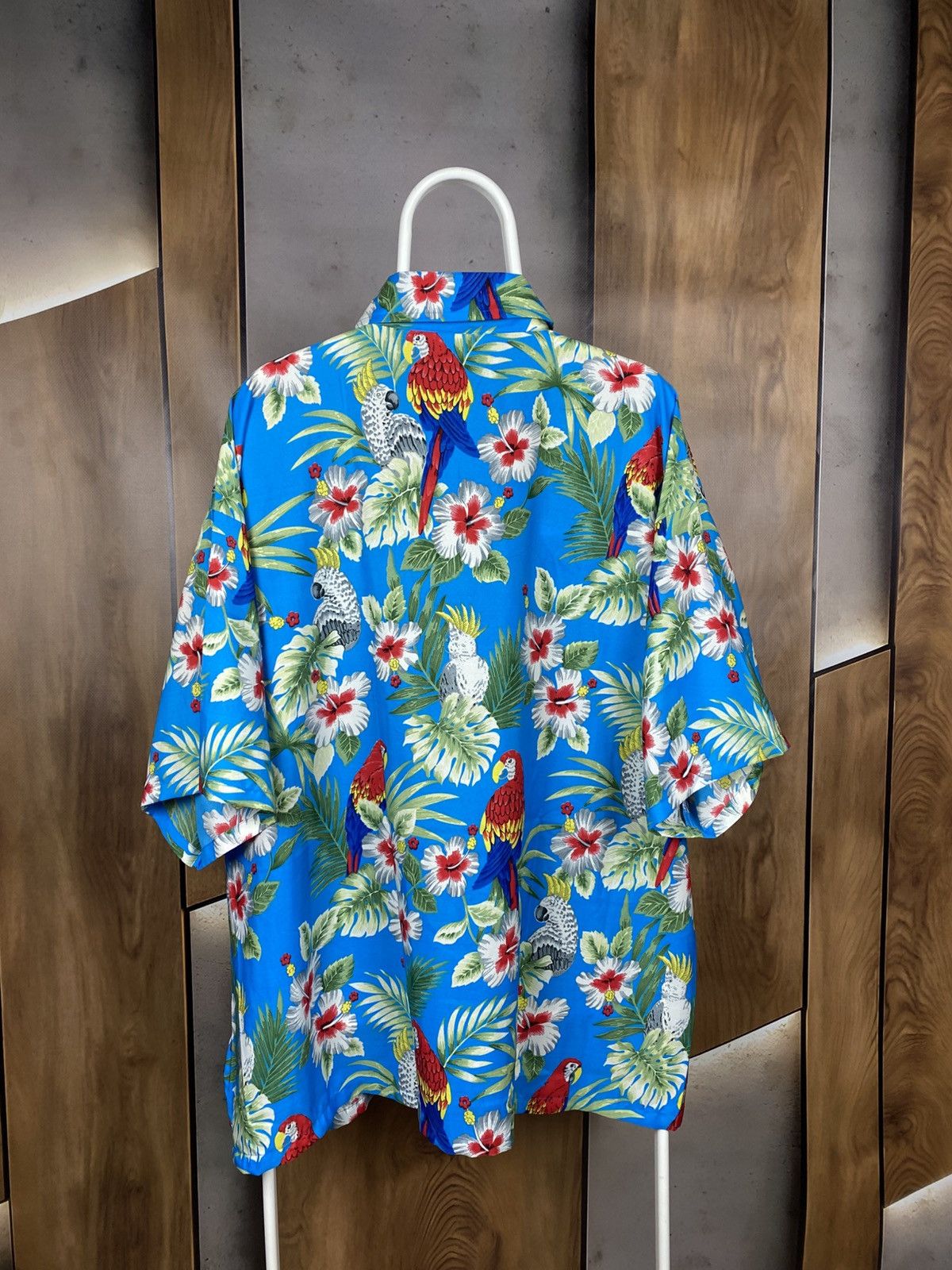 Vintage 🌊Vintage 90s Shirt Short Sleeve Parrot Hawaiian Overprint🌊 Size US XL / EU 56 / 4 - 6 Thumbnail