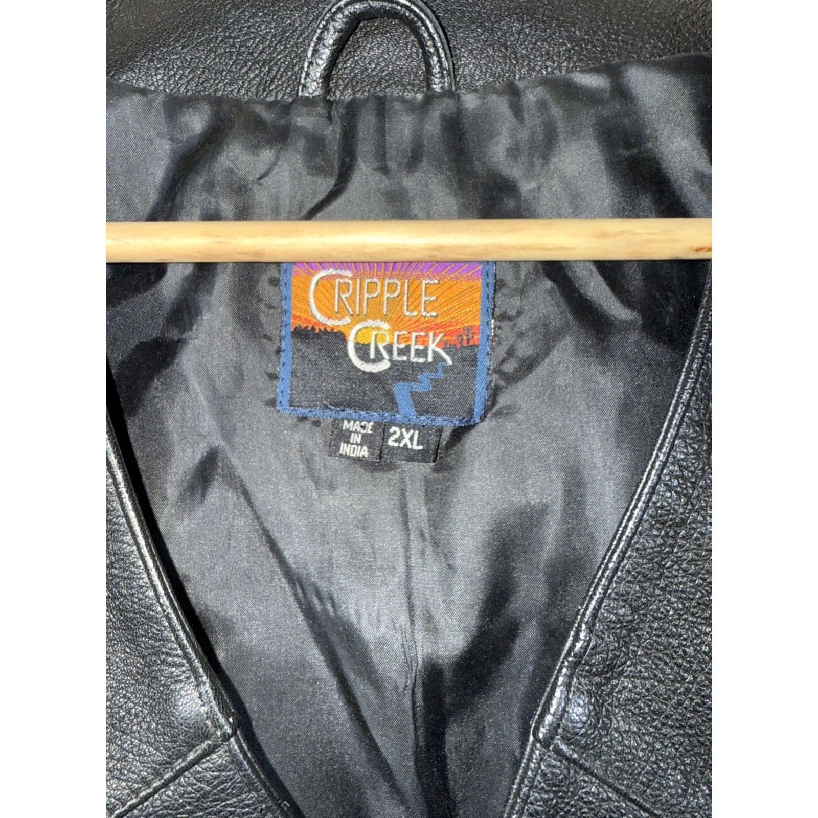 Vintage Cripple Creek Black Leather Vest Biker Cowboy Western 2XL Mens Tall Vest Pockets Lined Solid Mid-Length Button Closure Size US XXL / EU 58 / 5 - 3 Thumbnail
