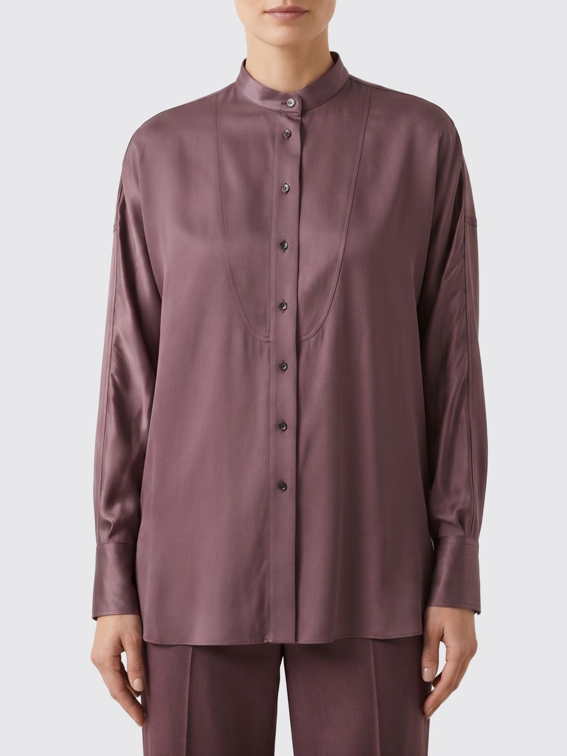 Brunello Cucinelli Brunello Cucinelli Shirt Woman Violet Size L / US 10 / IT 46 - 1 Thumbnail