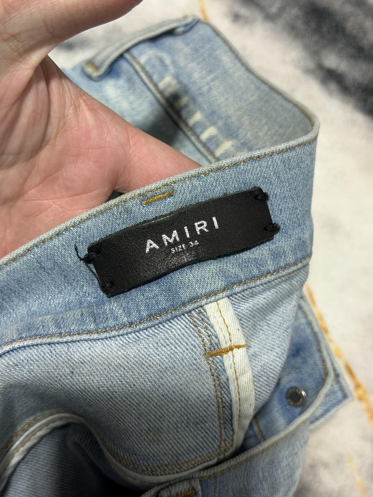 Amiri Amiri MX1 Green/Grey Camo Patch Indigo Denim - Sz34 Size US 34 / EU 50 - 5 Thumbnail