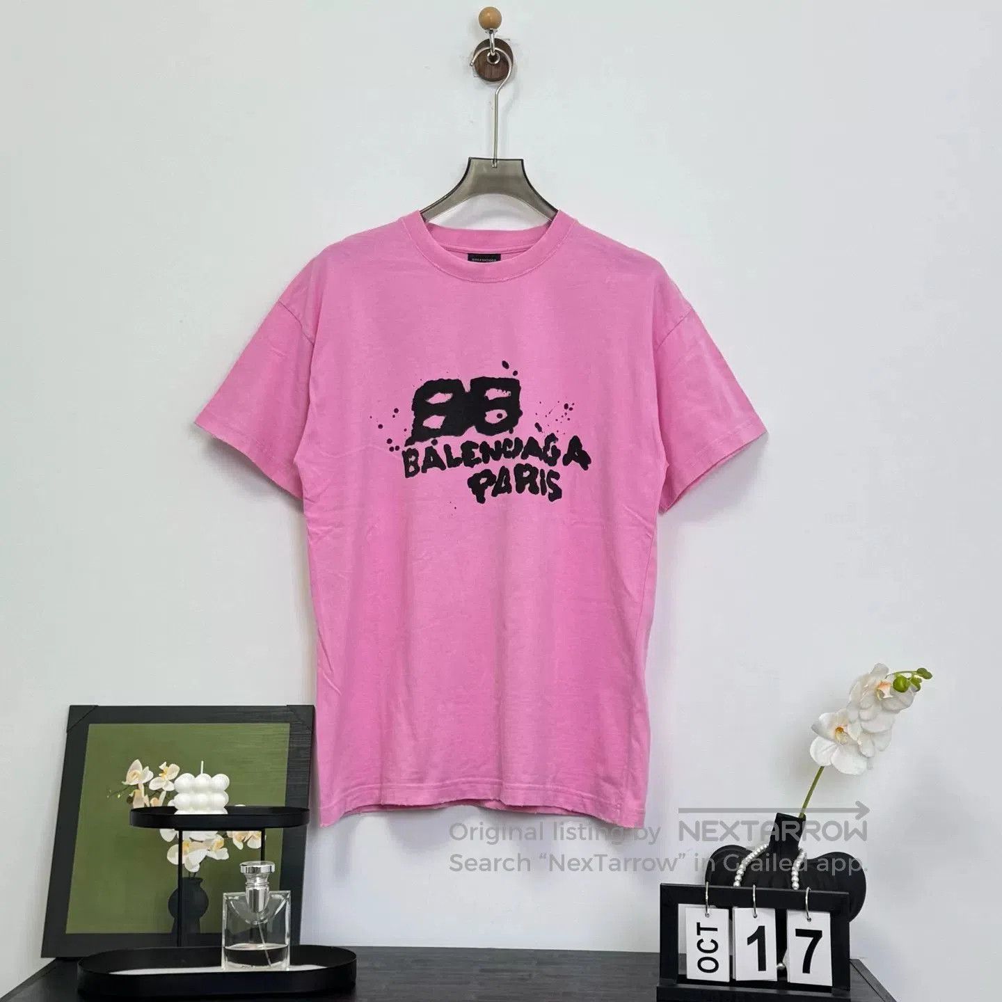 Balenciaga Balenciaga Pink Logo Short Sleeve T-Shirt. Size M / US 6-8 / IT 42-44 - 1 Thumbnail