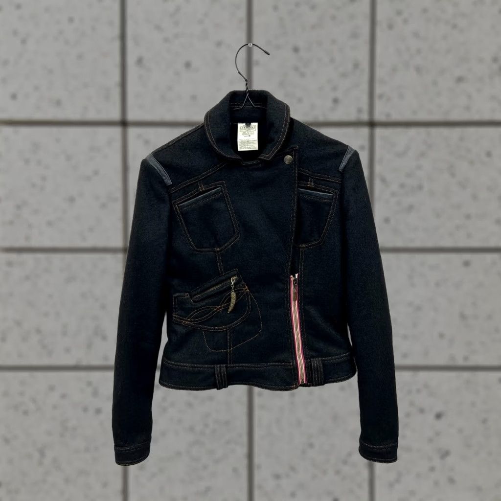 Roberto Cavalli Roberto Cavalli Just Cavalli Wool Biker Jacket Leather Details Women's Size M Black "Jacket" Men/Women? Size M / US 6-8 / IT 42-44 - 1 Thumbnail