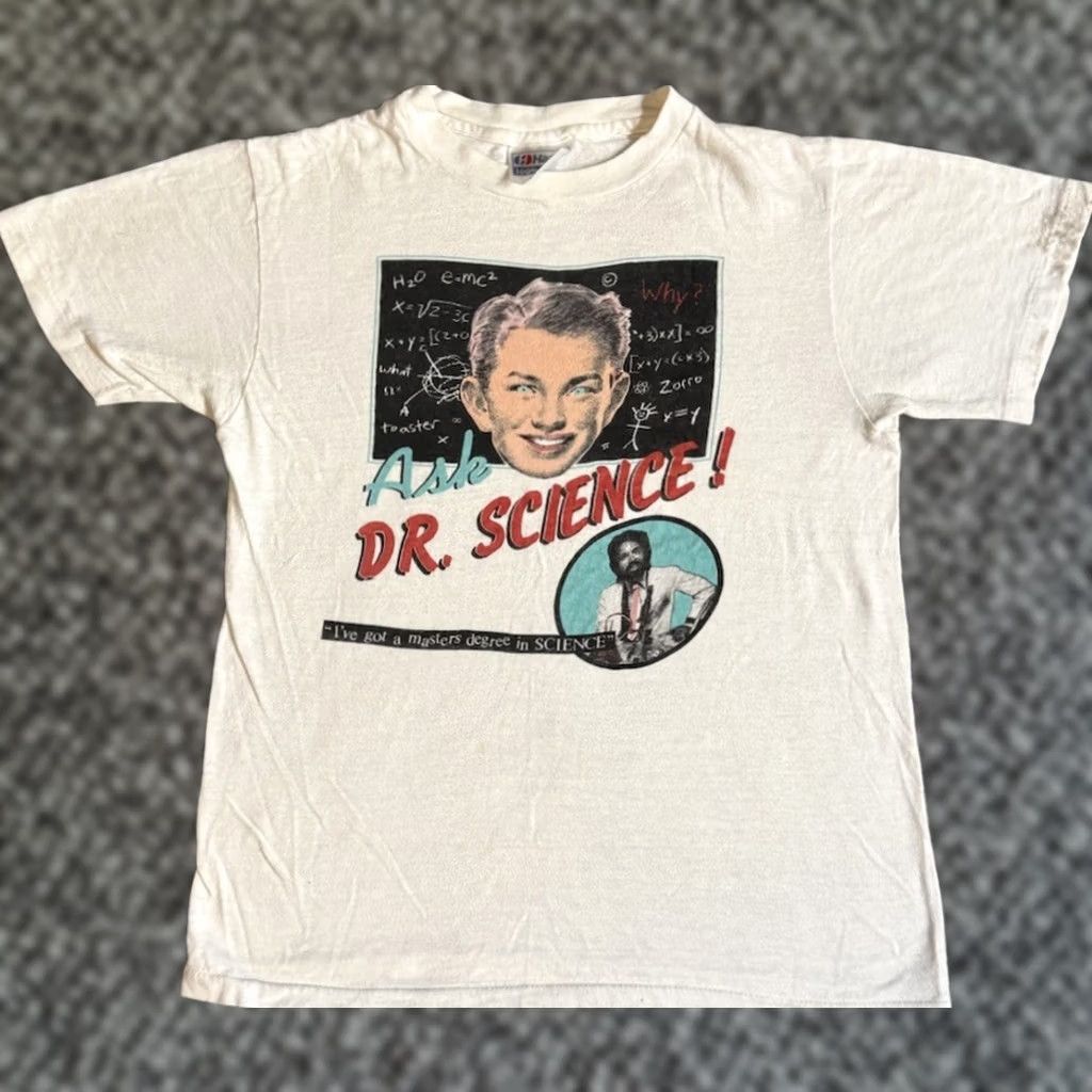 Hanes VINTAGE Ask Dr. Science T Shirt S 80s Punk Masters Degree Science White Hanes Mens Size US S / EU 44-46 / 1 - 1 Thumbnail