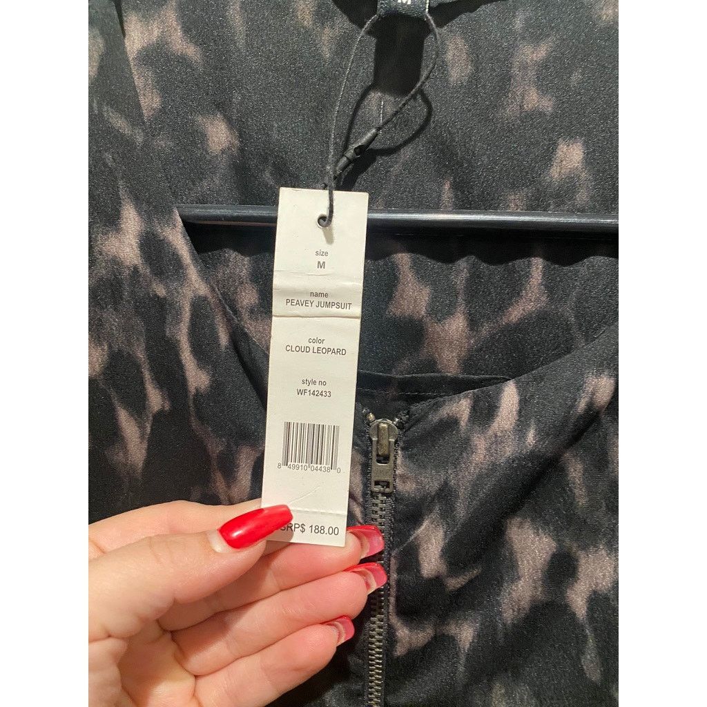 Designer W118 by Walter Baker Leopard Jumpsuit Black M Size 28" / US 6 / IT 42 - 7 Thumbnail