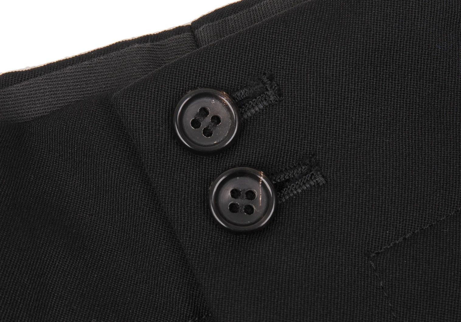 Comme des Garcons Homme Plus Wool Gabardine Hem Layered Double Pants in Black, Size M Size US 36 / EU 52 - 3 Thumbnail