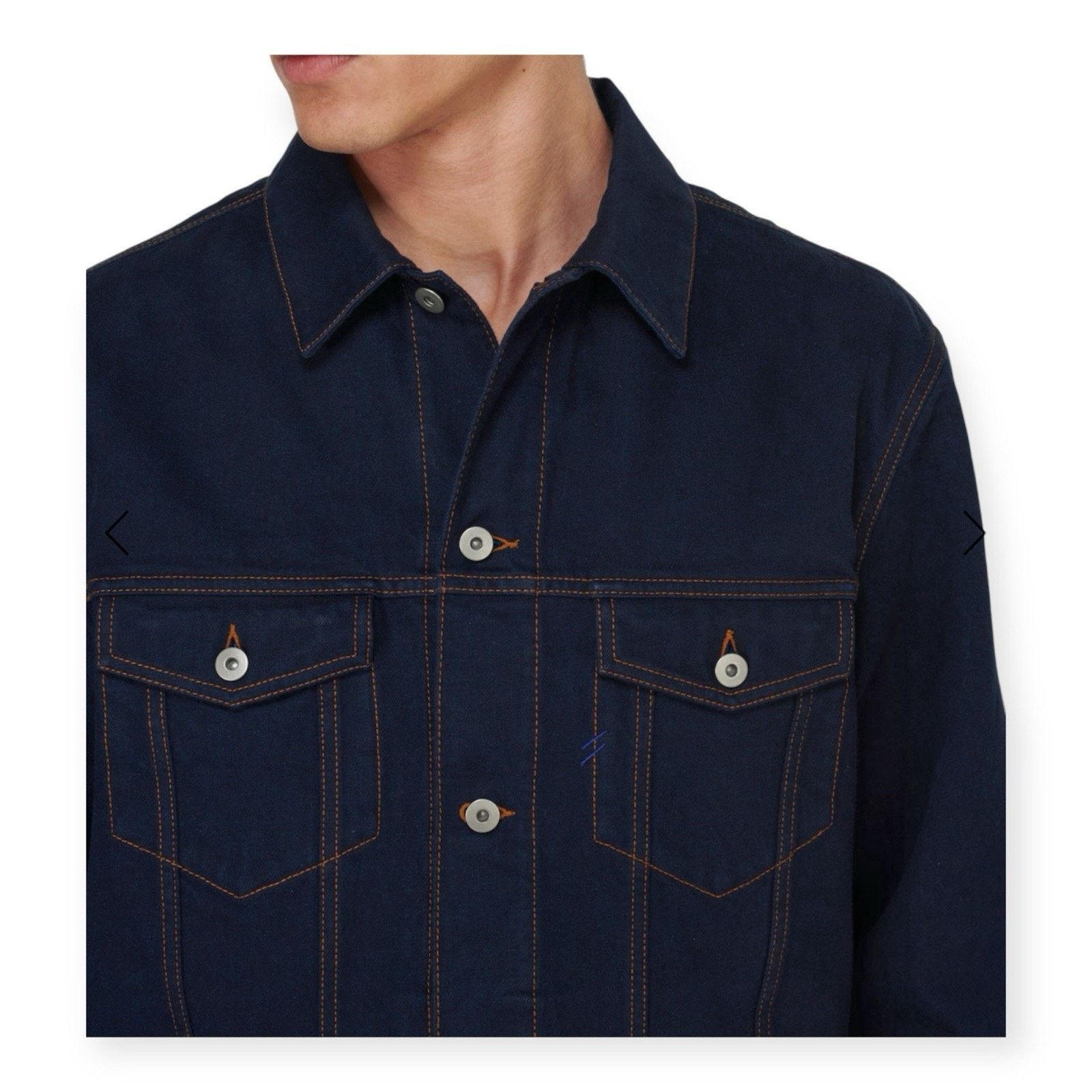 Burberry Mens London Navy Blue Denim Flocked Jacket XL $ 1790 Msrp Size US XL / EU 56 / 4 - 13 Thumbnail