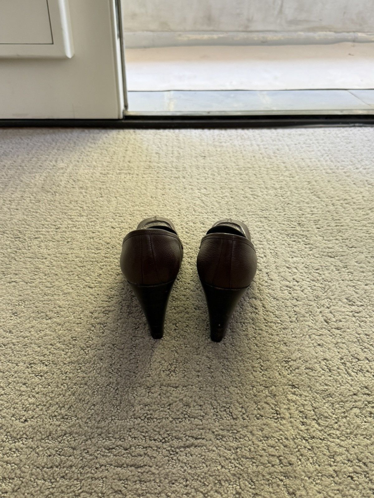 Miu Miu Miu Miu Brown Leather Block Heel Loafers Size US 8 / IT 38 - 4 Thumbnail