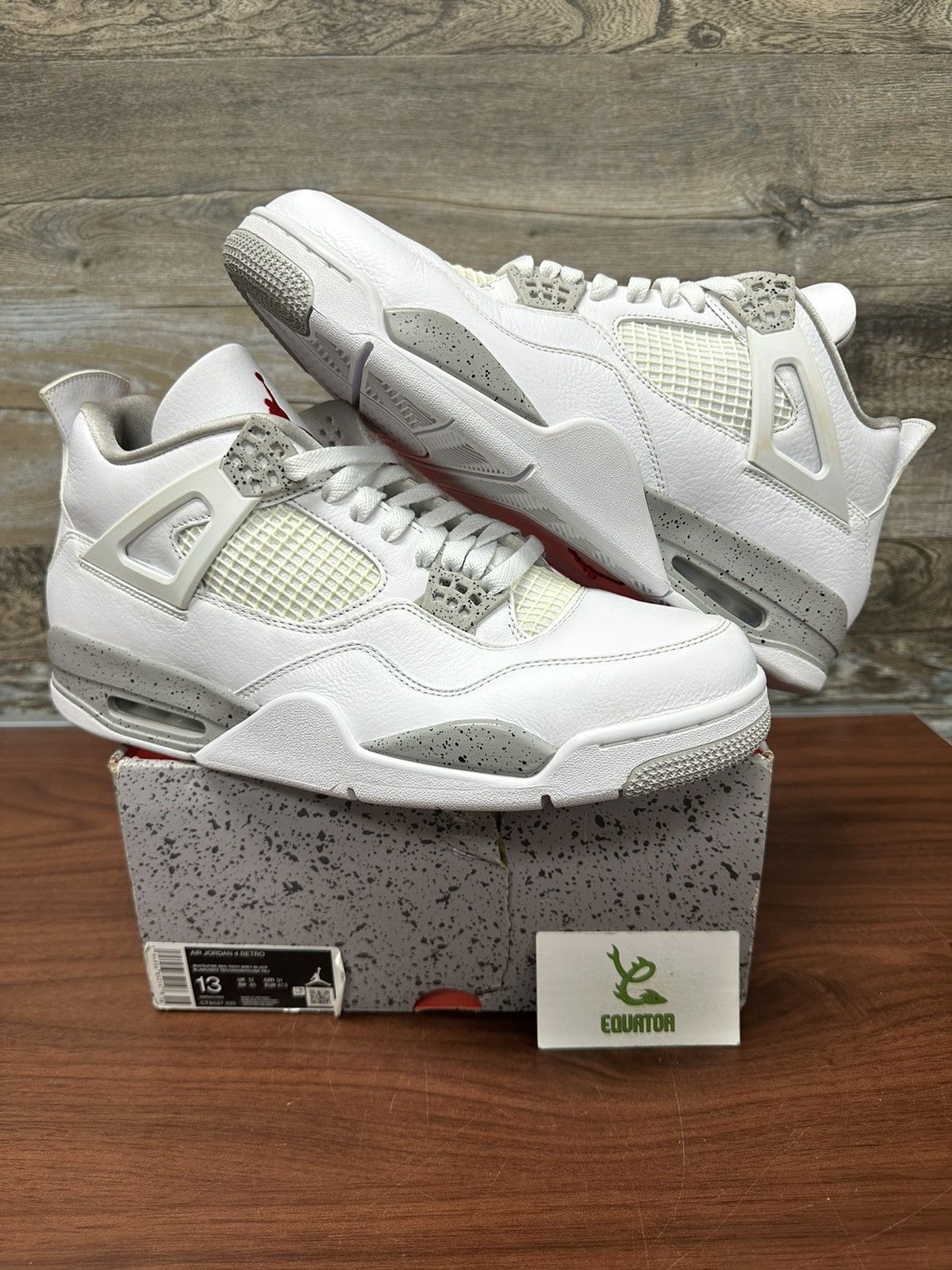 image of Jordan Nike Air Jordan 4 White Oreo Size 13 Shoes, Men's
