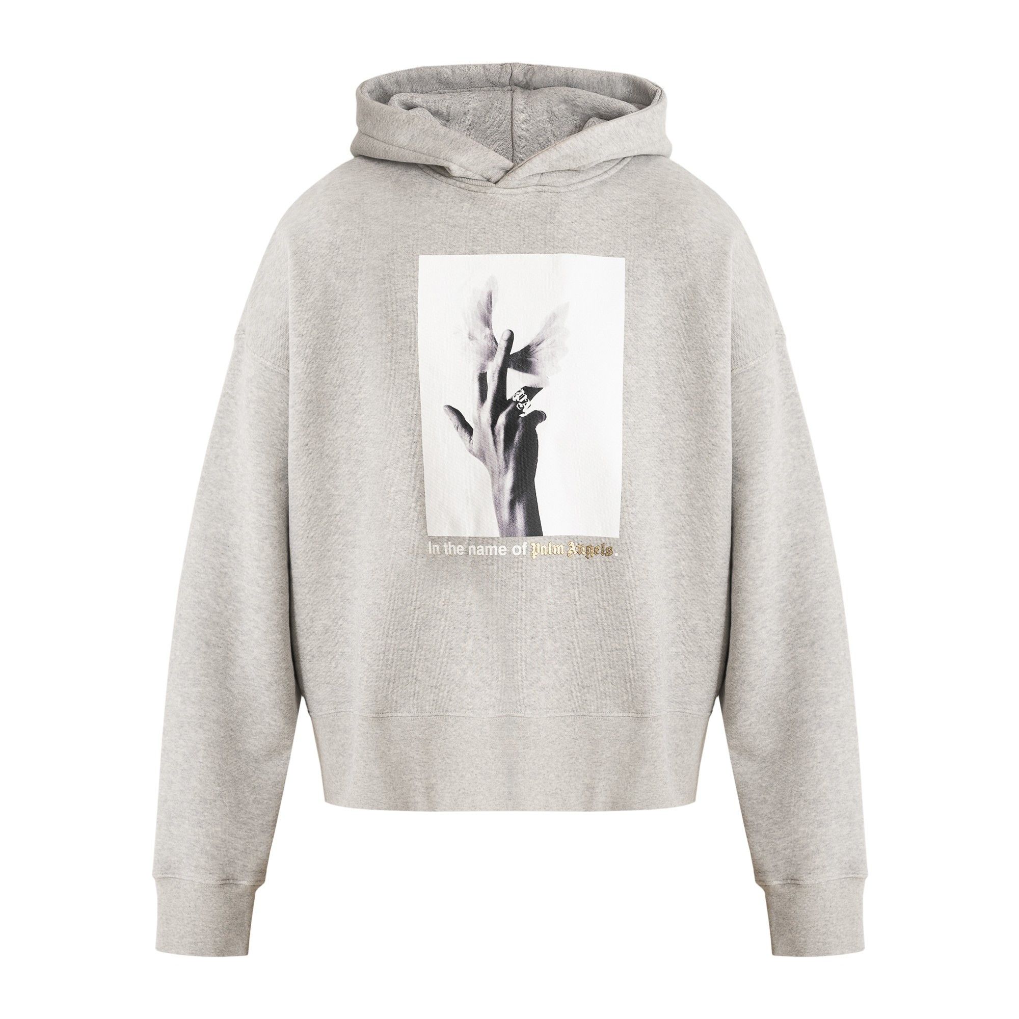 Palm Angels o1gr1nt0325 Wings Melange Hoodie in Grey Size US XXL / EU 58 / 5 - 1 Thumbnail
