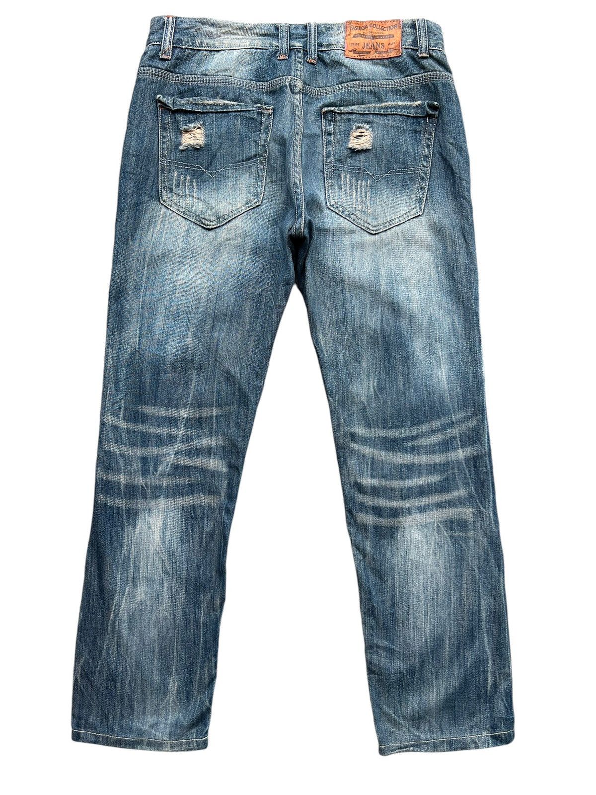 Japanese Brand Japan Distressed Patchwork Mudwash Denim Jeans 33x28 Size US 33 - 3 Thumbnail