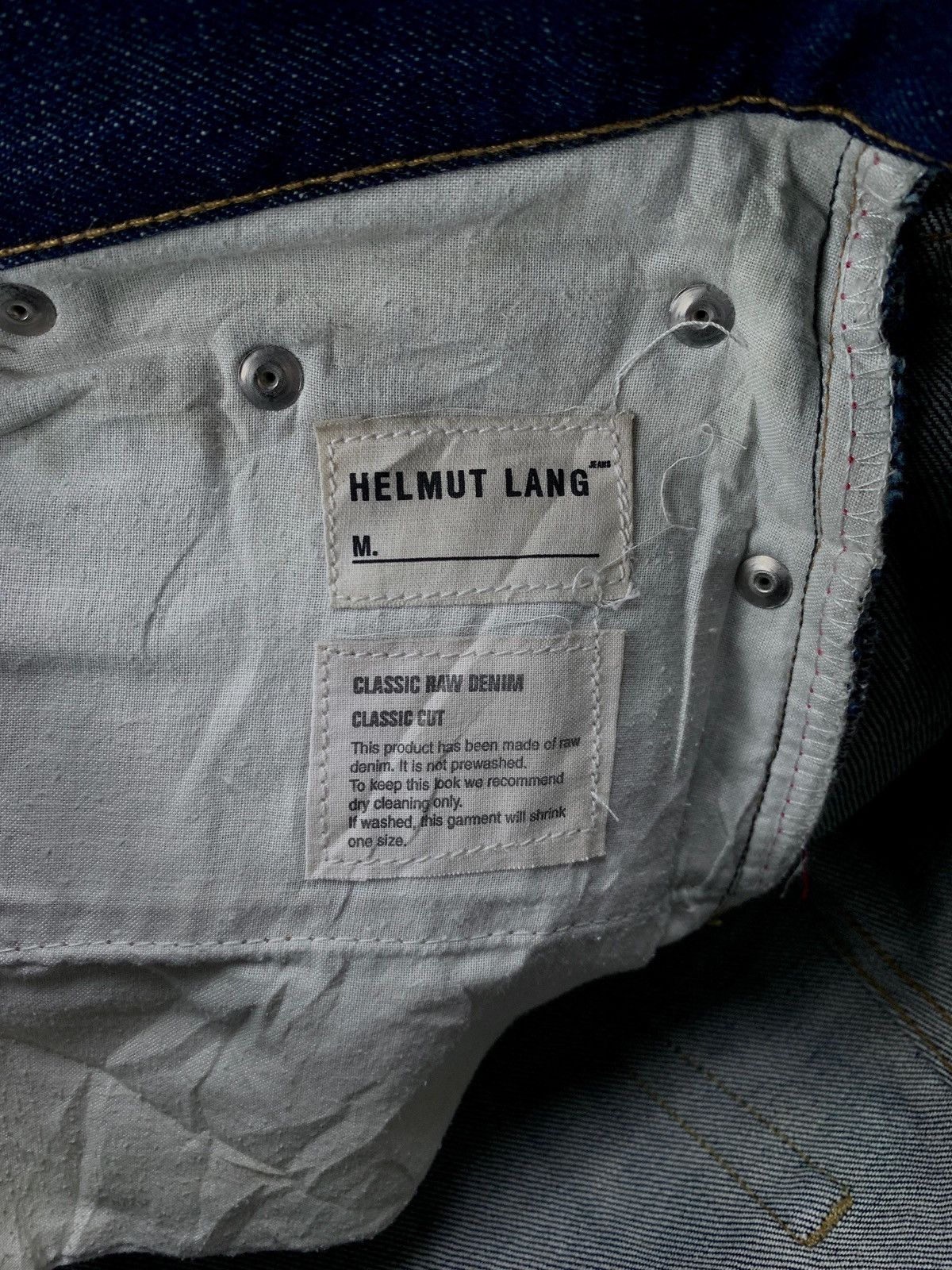 Helmut Lang FREE TAX! 2000s Indigo Classic Cut Raw Denim Jeans Size US 30 / EU 46 - 11 Thumbnail
