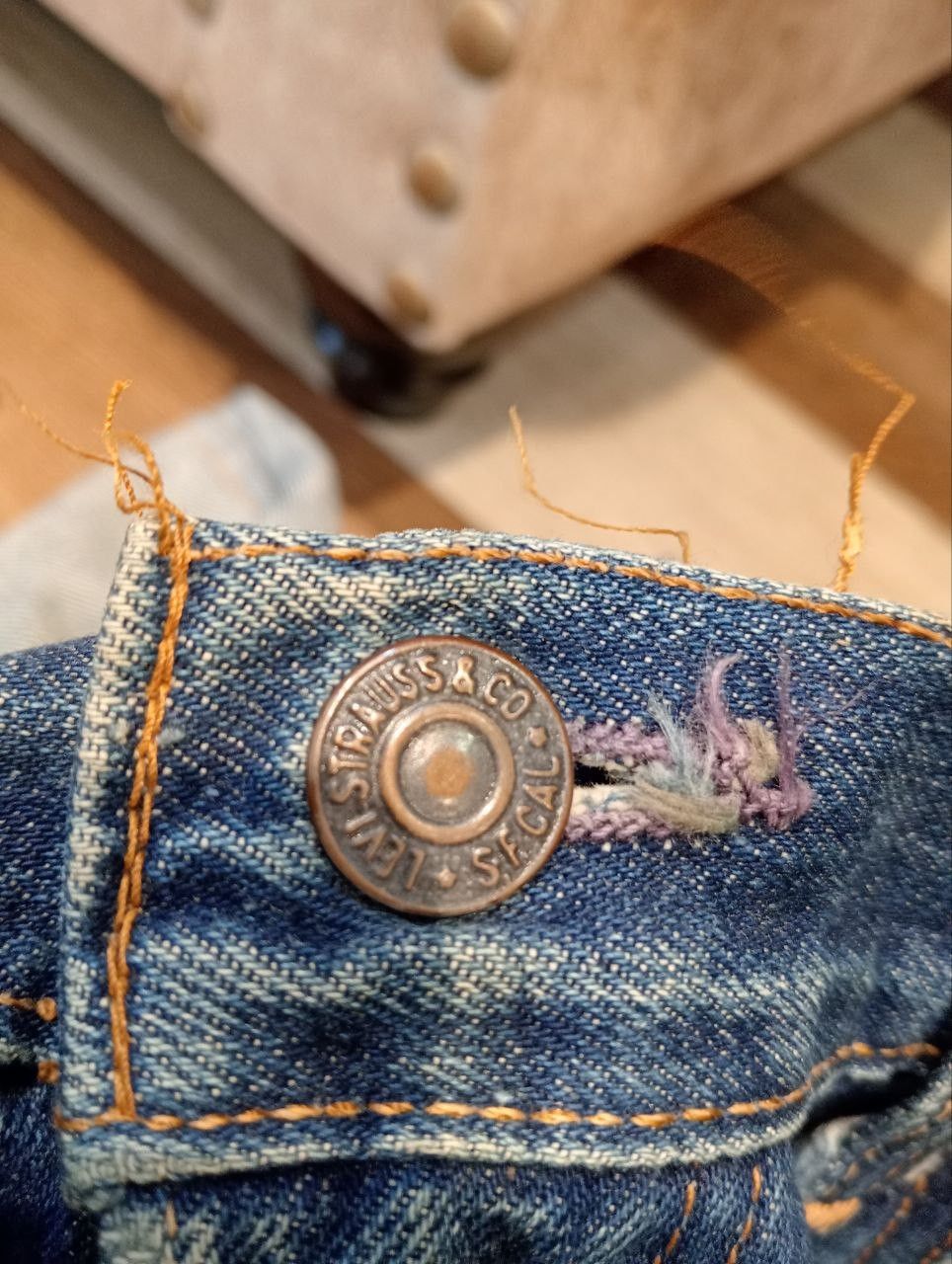 Levi's Vintage Clothing VINTAGE LEVI'S CAPITAL E ORANGE TAG BLUE DENIM PANTS Size US 31 - 19 Thumbnail