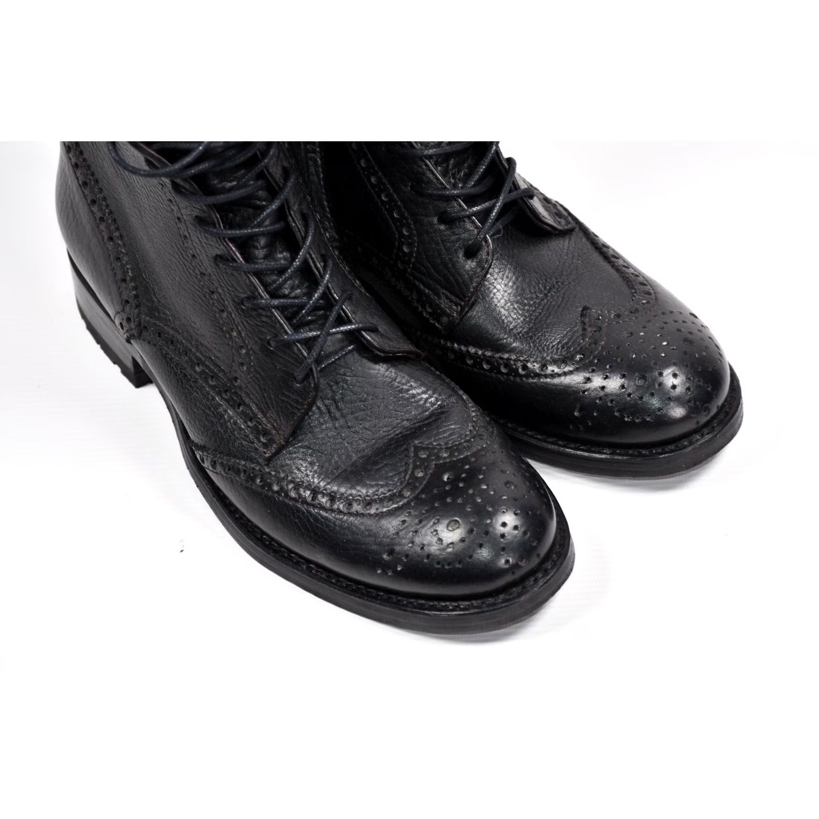 Vintage Sendra Western Boots Lace Up Black Leather Men's 8.5 US Size - Leather 100% Raw-Tex? Size US 9 / EU 42 - 5 Thumbnail