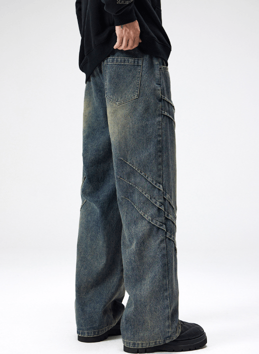 Japanese Brand × Jean American dirtyfit distressed stitching drawstring jeans y2k Size US 32 / EU 48 - 3 Thumbnail