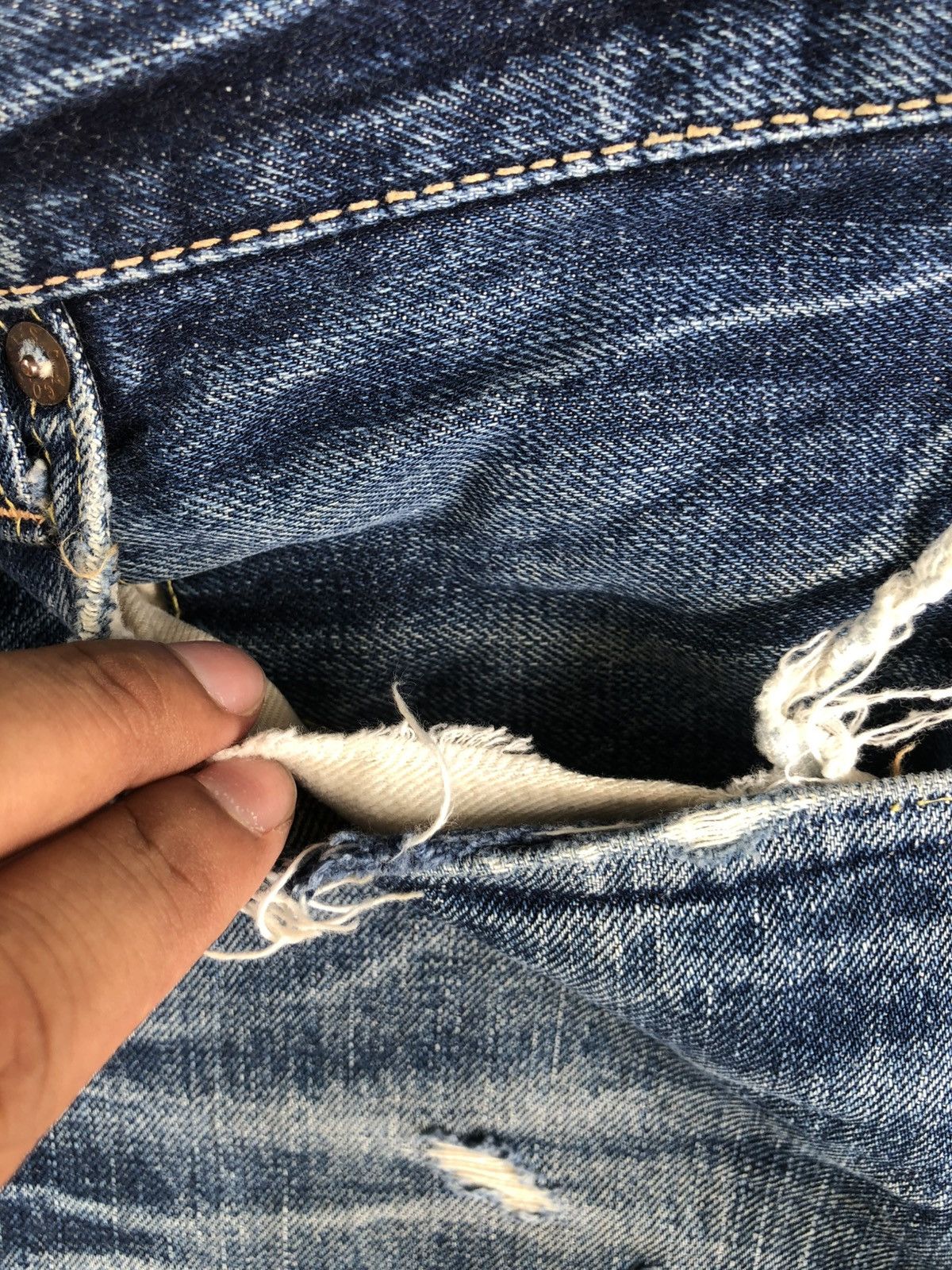Sugar Cane Vintage Sugarcane 901 Star Distressed Jeans Selvedge Denim Size US 32 / EU 48 - 17 Thumbnail