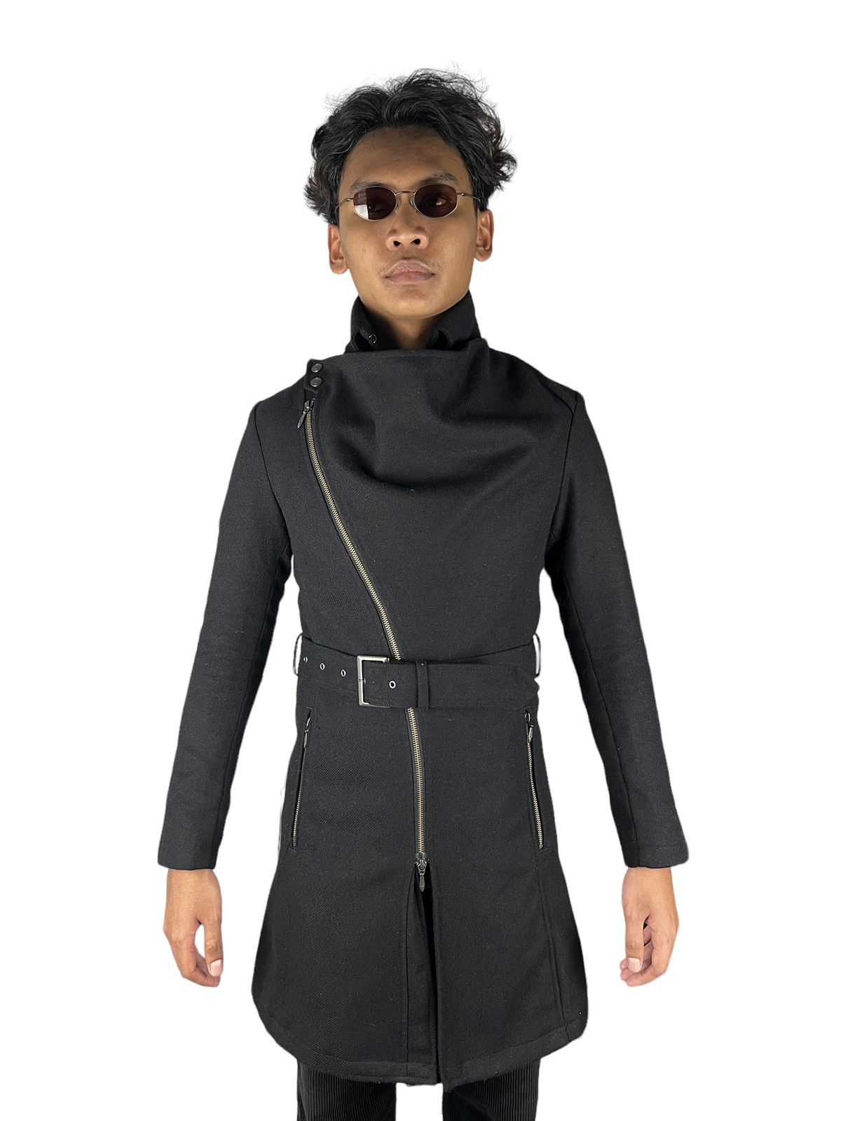 Tornado Mart Tornado Mart Apocalypse Gothic Wool Belted Trench Coat Size US S / EU 44-46 / 1 - 18 Thumbnail