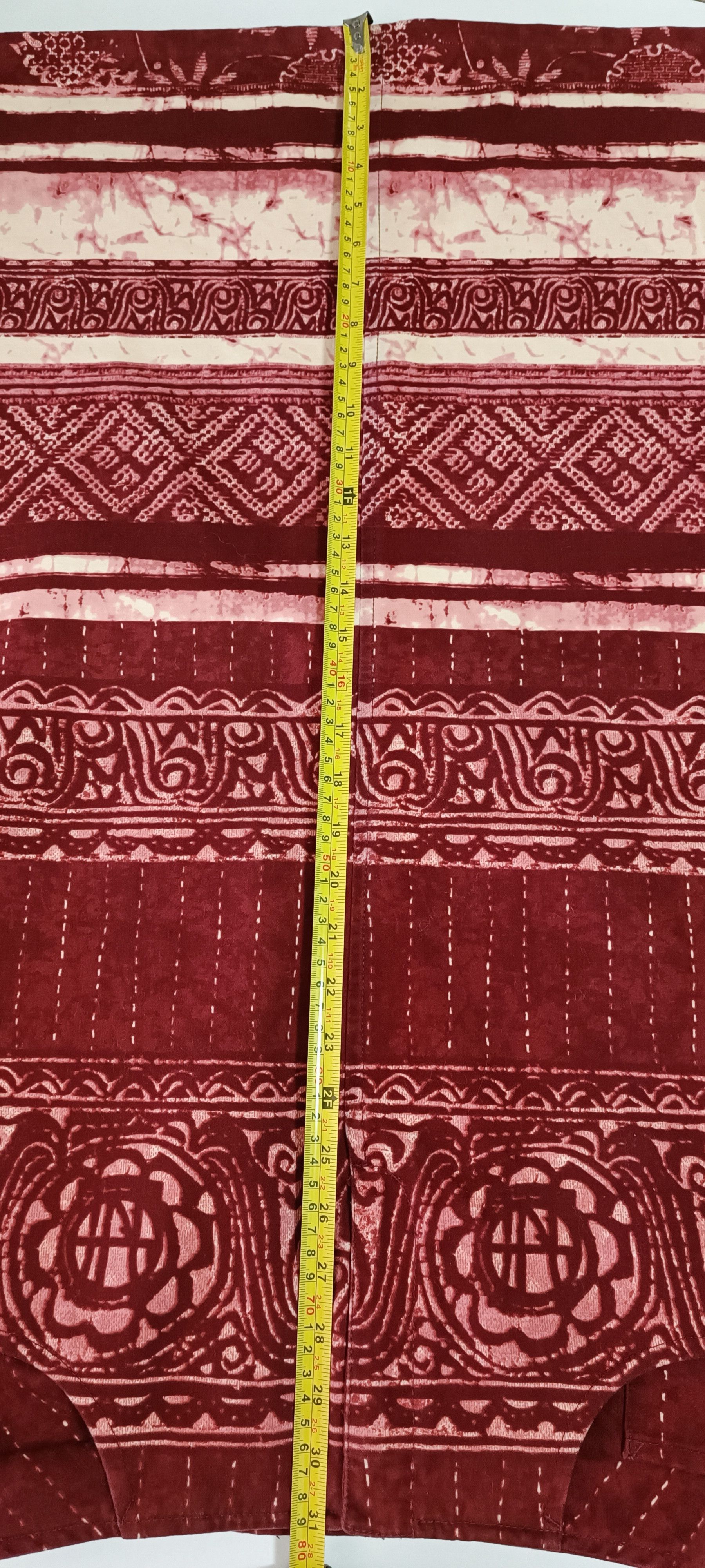Jean Paul Gaultier 90's- Burgundy maxi skirt with ethnic print. Size 28" / US 6 / IT 42 - 9 Thumbnail