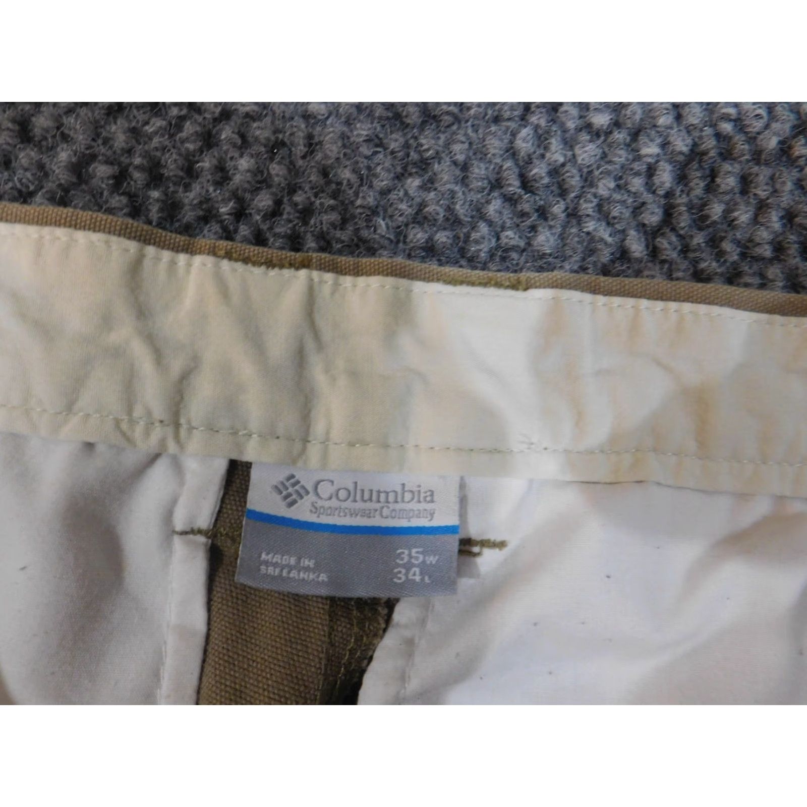 Vintage Columbia Pants Mens 35x34 Beige Outdoors Omni-Shield Regular Fit Fishing Hunting Chino Pockets Straight 34in Inseam Mens Regular Size US 35 - 3 Thumbnail