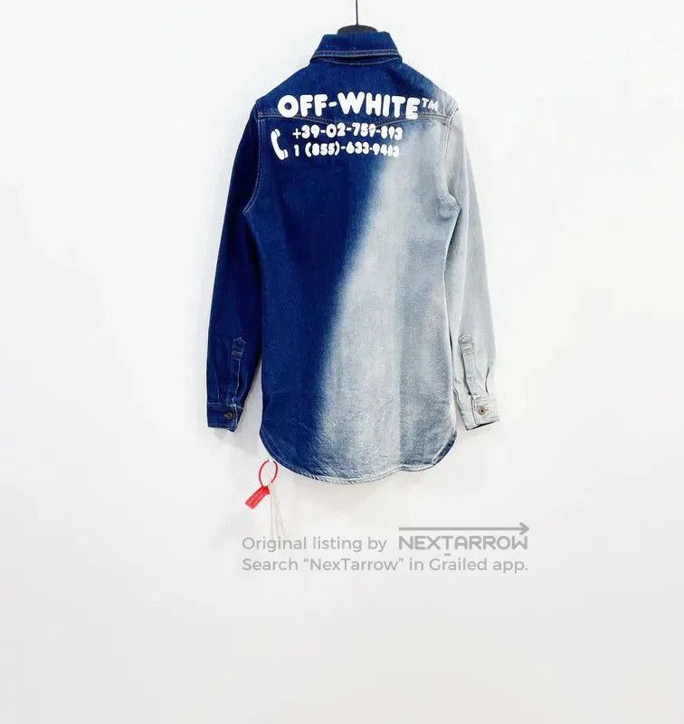 Off-White Off-White Men's Denim Shirt with Unique Wash . Size US XXS / EU 40 - 2 Thumbnail